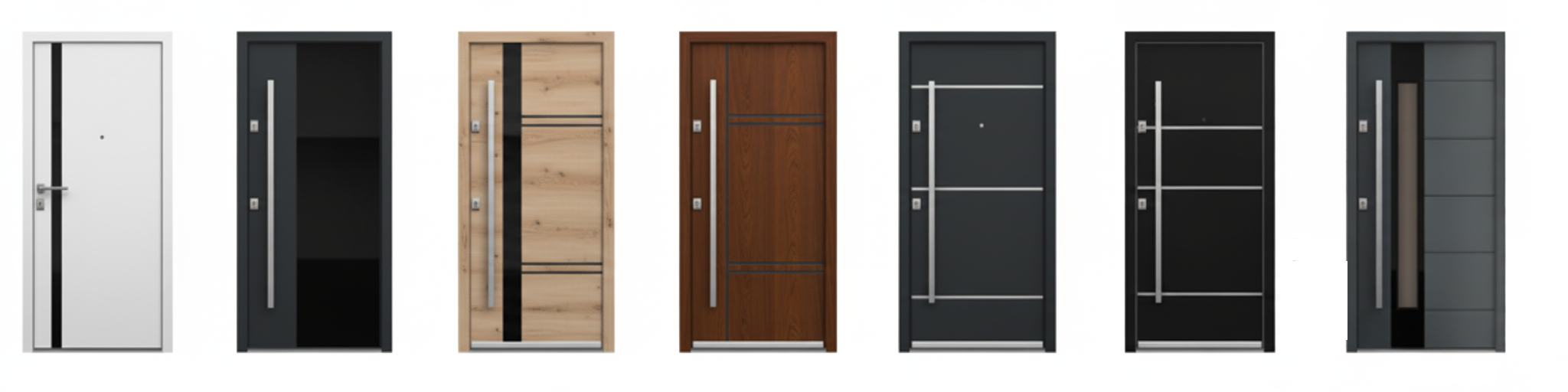 Colour palette and finishes for aluminium doors