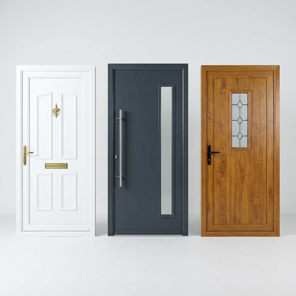 Various PVC entrance door designs