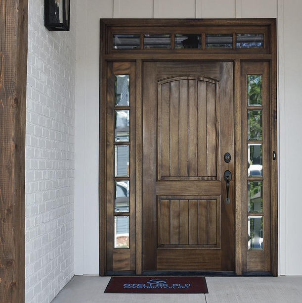 Country style wooden entrance door